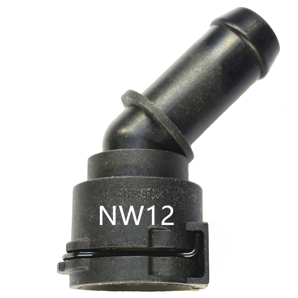 45° Coolant Hose NW12 Connector,Quick Connect Fitting,Engine Tube Joint Kit