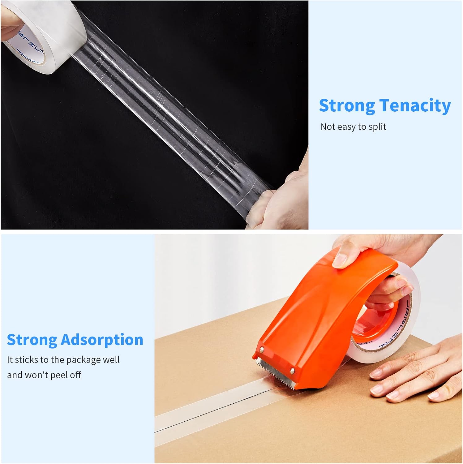 12 Rolls Clear Packing Tape, Heavy Duty Packaging Tape | Ultra Thick 2.8mil and 1.88" Wide. 60 Yards per Roll, 720