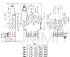 Monoblock Hydraulic Directional Control Valve w/ 2 Joysticks, 6 Spool, 21 GPM