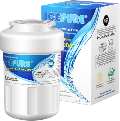 RWF0600A Refrigerator Water Filter Replacement for GE MWF, 1PACK | Replacement for SmartWater MWFP, MWFINT, MWFA, HDX
