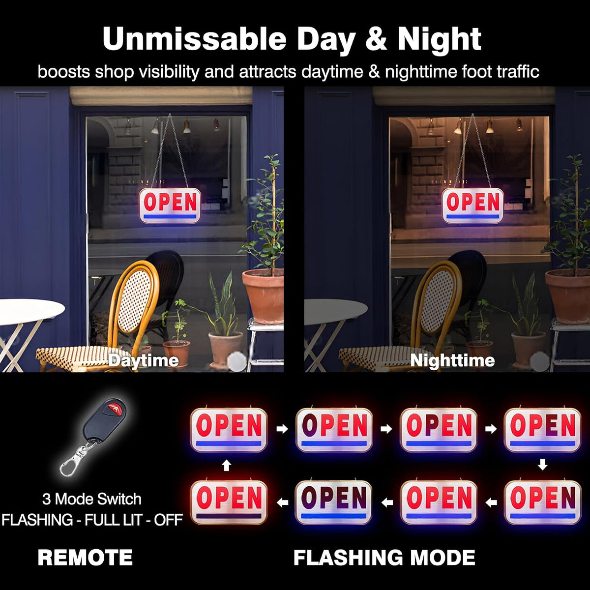 Led Open Signs for Business 16x9 in Neon Open Sign Led with Remote