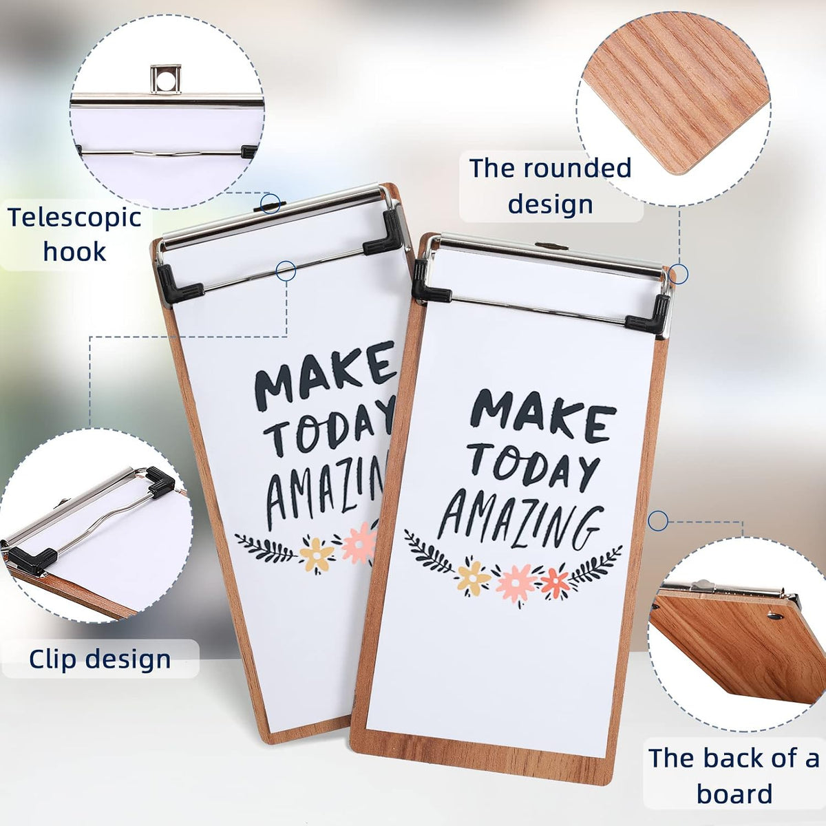 30 Pcs Mini Clipboard Wood Check Presenters Restaurant Clipboards