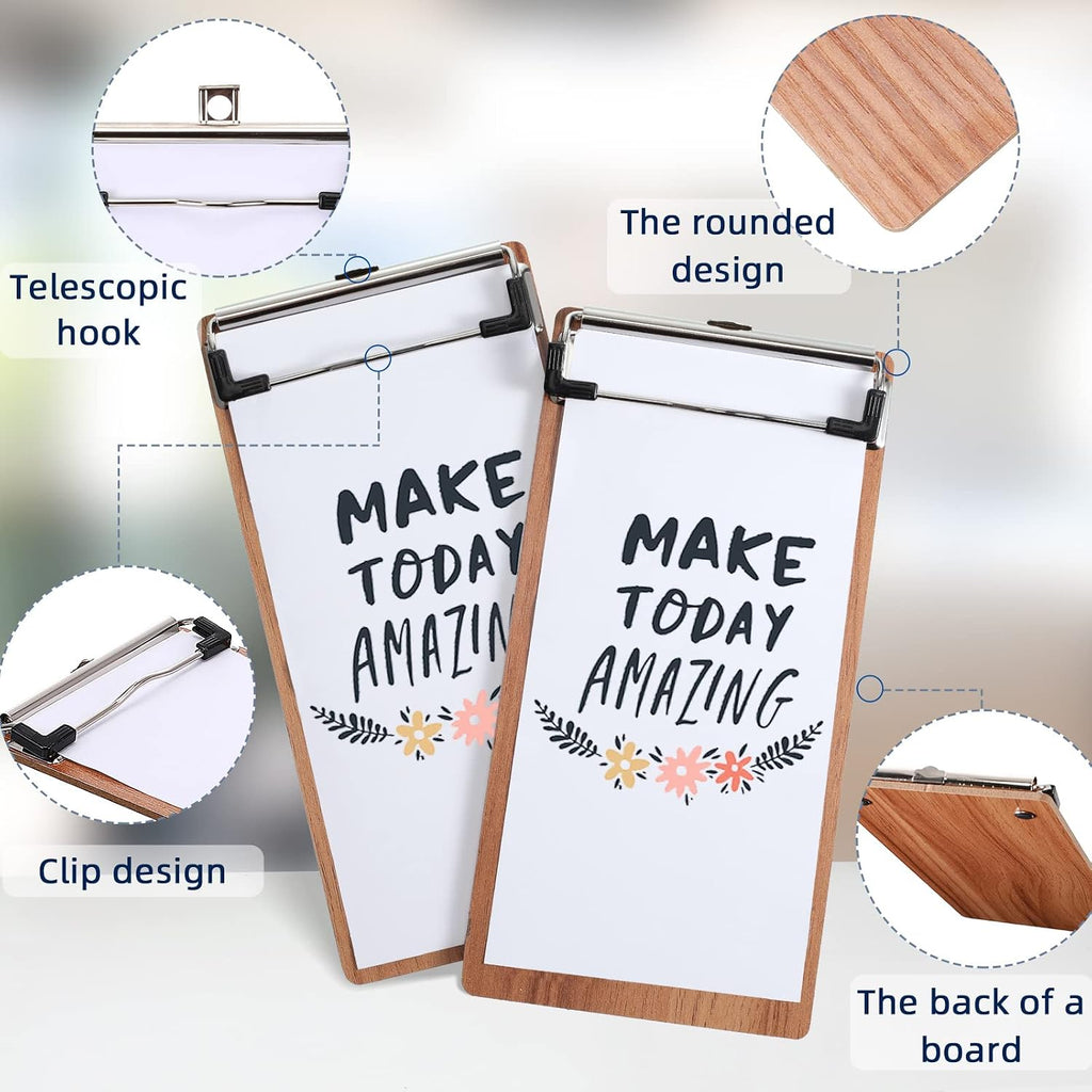20 Pcs Mini Clipboard Wood Check Presenters Restaurant Clipboards