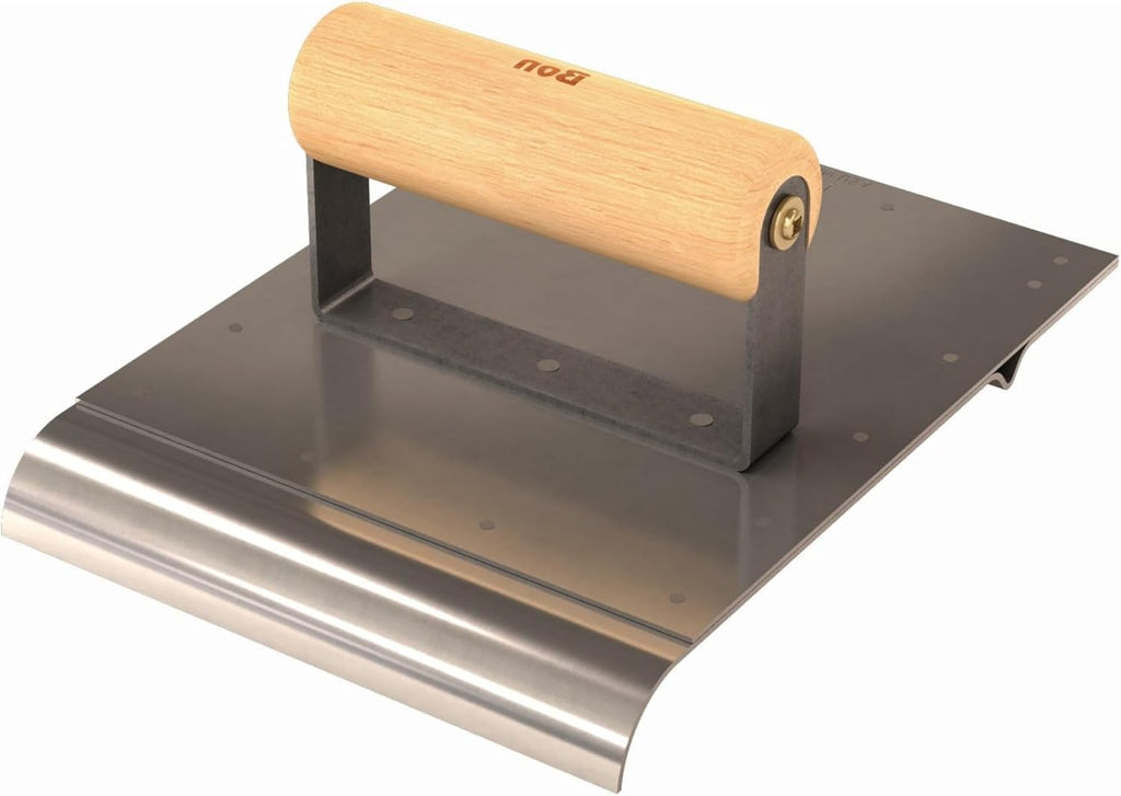 Edger Groover Concrete Tool 6 in. x 8 in. 1/4 in. Bit 3/4 in. Radius Wood Wave Handle Combination Curb Edger and
