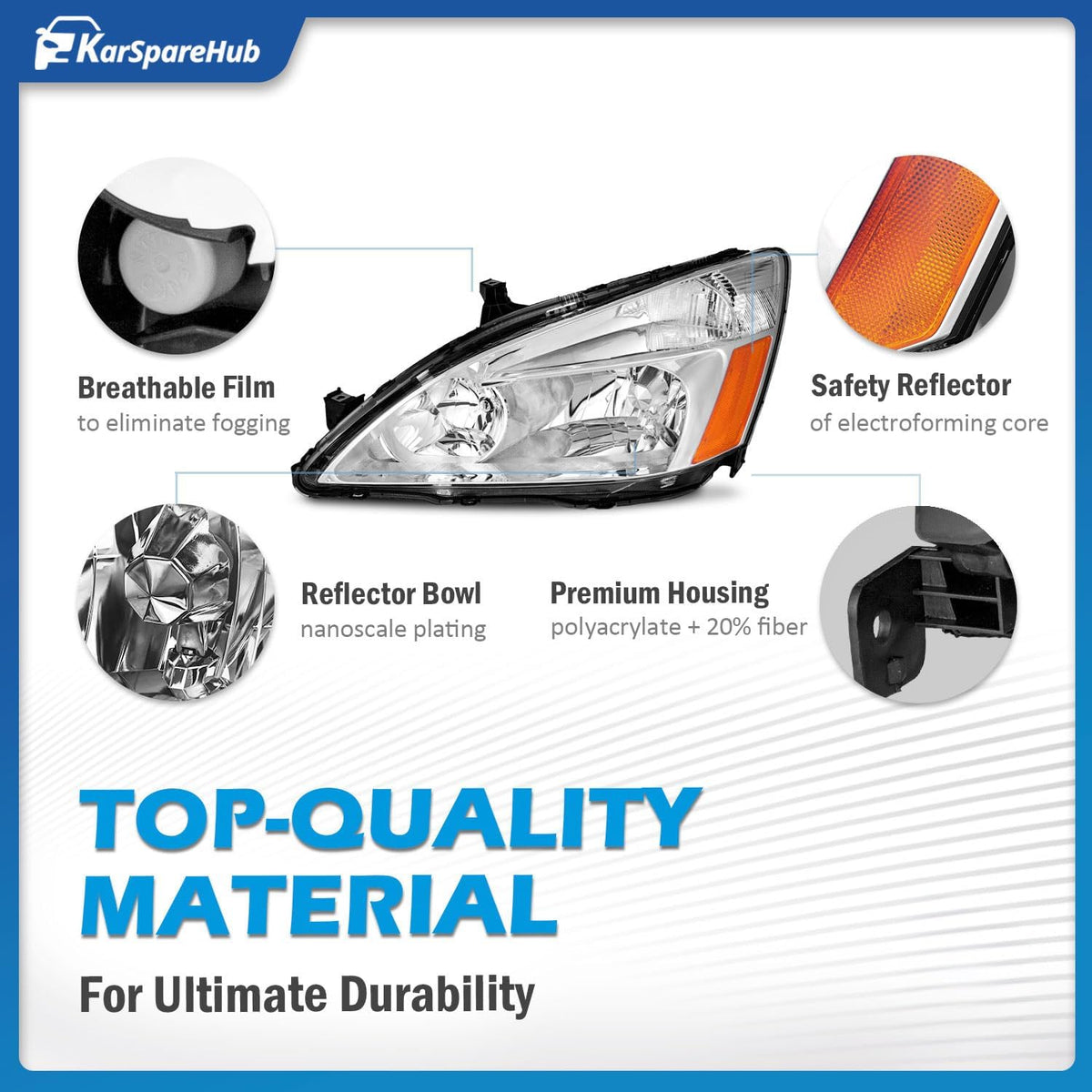 Headlights Assembly for 2003-2007 Honda Accord Sedan/Coupe