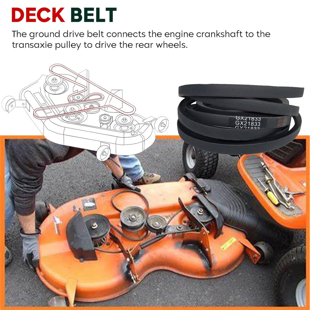 GX21833 Mower Deck Belt Replacement for John Deere 48 Inch D140 L130 L120 LA145 D160 E140 LA130 E170 D155 S170 E160 S140 Z255 GX20571 145 155C D150 E150 LA140 LA155/ Aramid Cord /141.7 inch