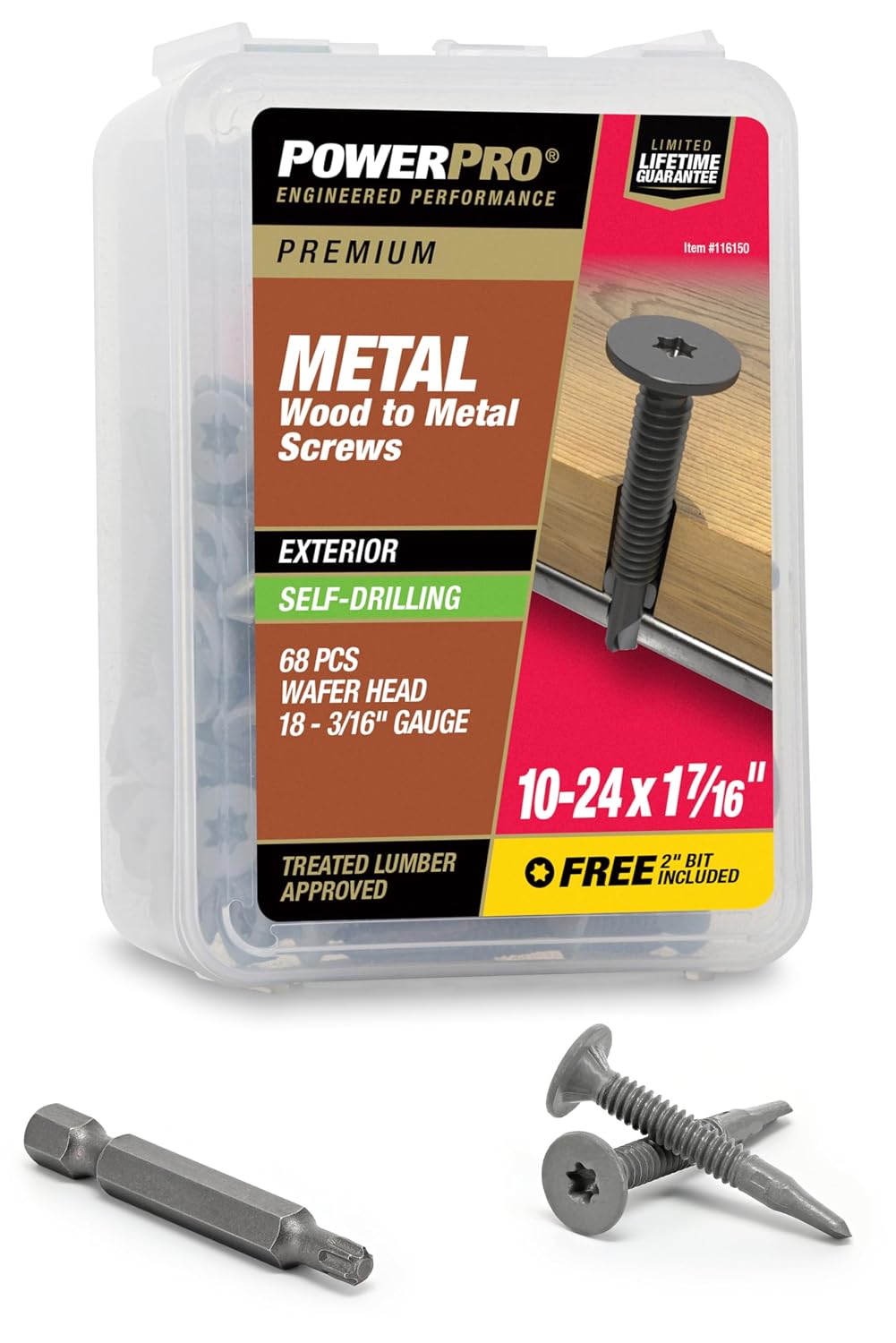 Premium Star Drive Wafer Sheet Metal Screws (#10-32 x 1-7/16'') - 1lb Box, Bronze (116150)
