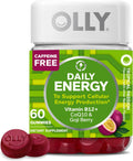 Daily Energy Gummy, Caffeine Free, Vitamin B12, CoQ10, Goji Berry, Adult Chewable Supplement, Tropical Flavor - 60 Count