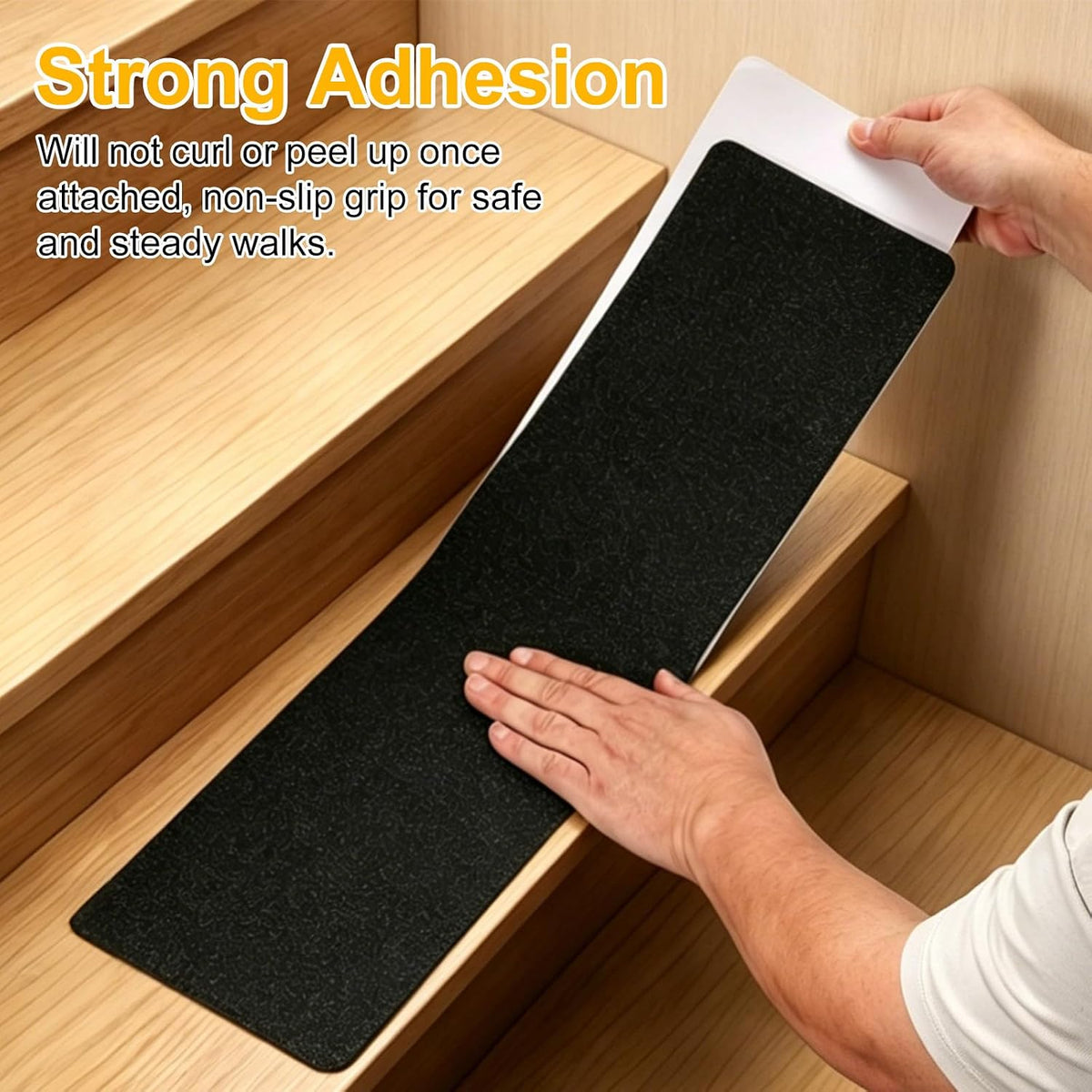 10Pcs Outdoor Stair Treads 4"x24" Non-Slip Step Strips Grip Tape