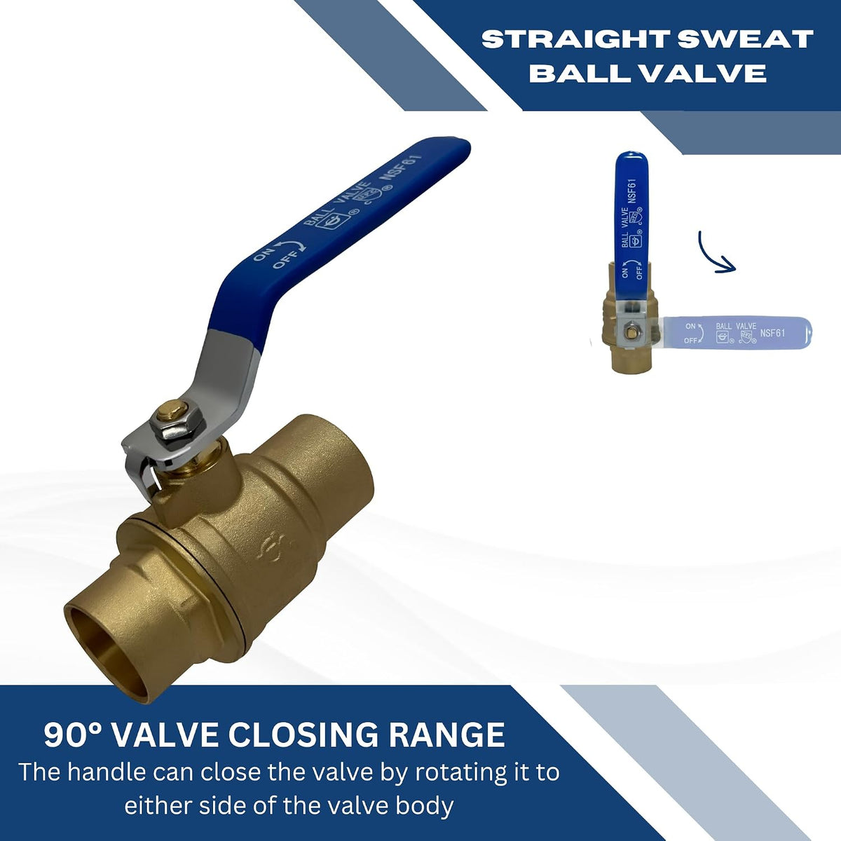XFITTING 1/2 Inch Sweat Ball Valve, 10 Pieces