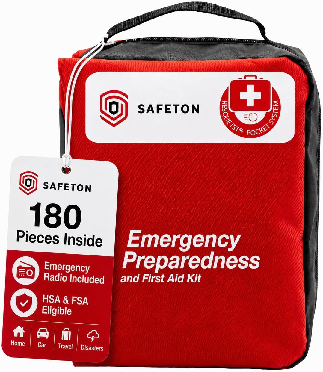 Travel-First Aid-Kit Car-Home 180 Piece Survival-Kit Outdoor-Adventure - Full Portable Emergency Essential - Hiking