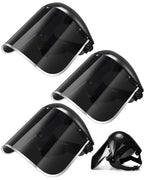 3 Pack Face Shield Grinding Cutting, Black Visor, PET Black