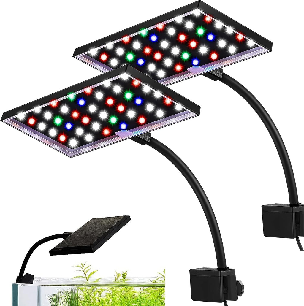 2 Pack Clip-on LED Aquarium Light for Plants, Full Spectrum