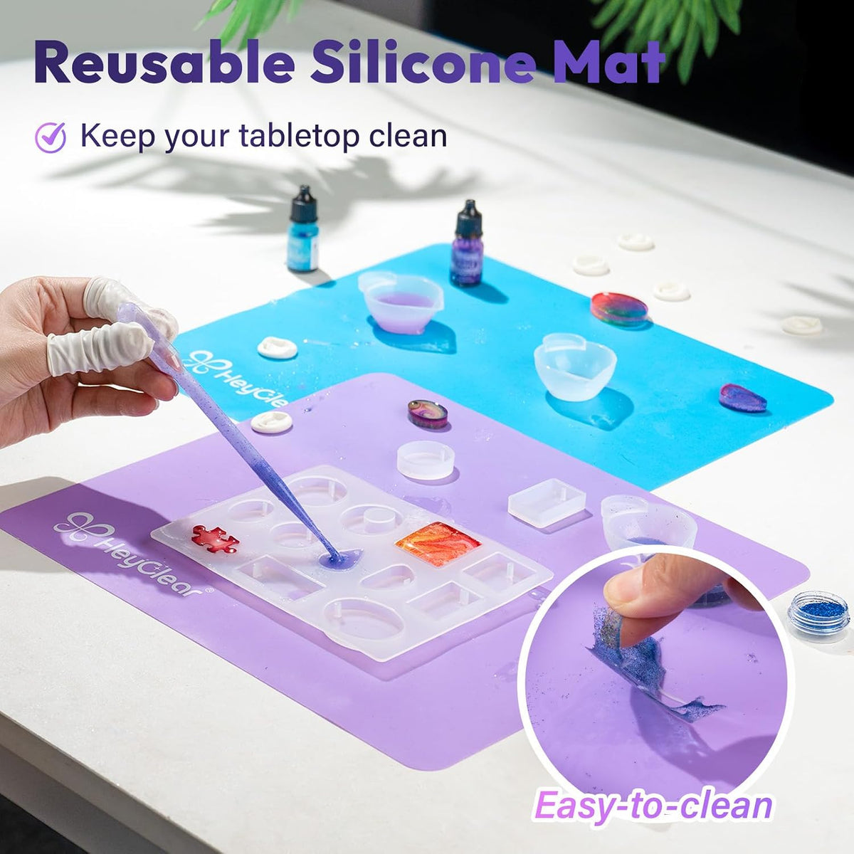 Silicone Measuring Cups Kit for Epoxy Resin 250&100ml Mixing Cups