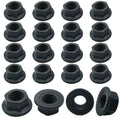 20Pcs M12 x 1.25mm Flange Nut, Carbon Steel Thread Hardware Nuts Serrated Flange Lock Nuts Metric Hex Flange Nuts Bright Finish (Black)