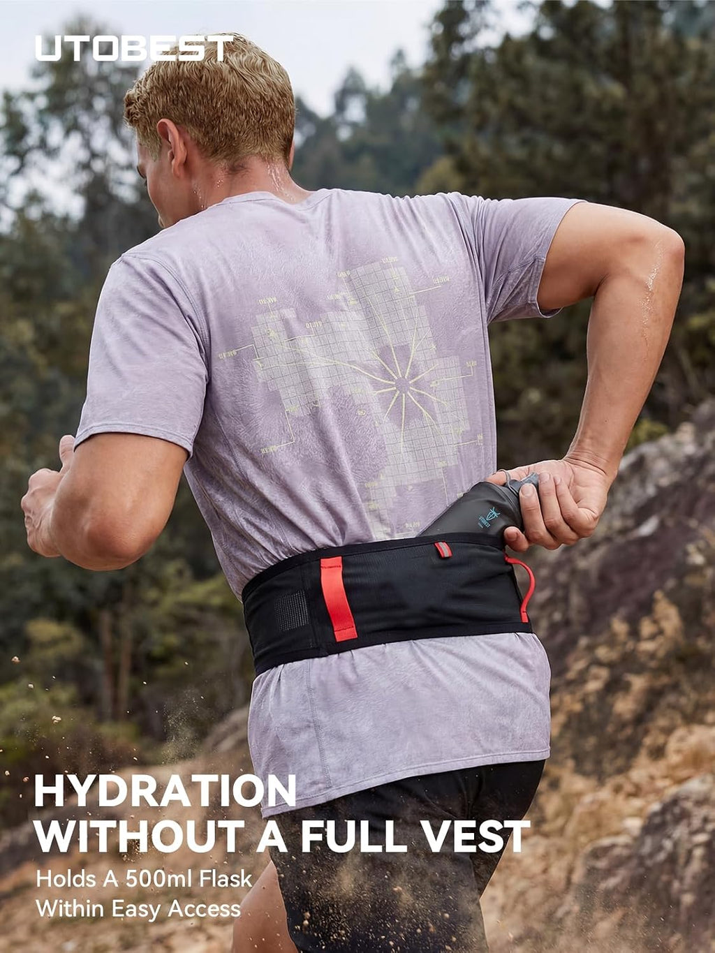 Running Belt for Men & Women, No Bounce Running Waist Pack, B7 Pro | Fits 17 pro max, Easy Phone Access, 4 Pocket