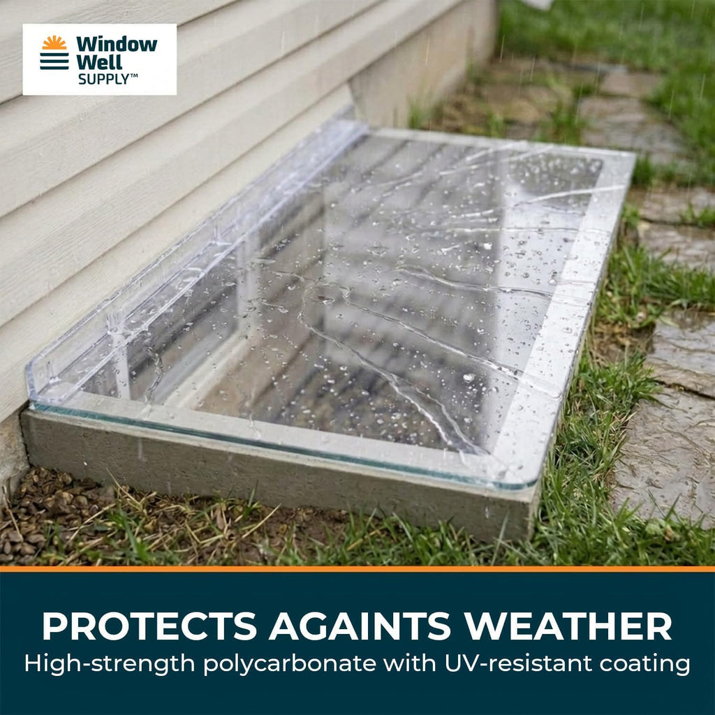 Just Cover It Rectangular Basement Window Well Cover 46" W x 22" D