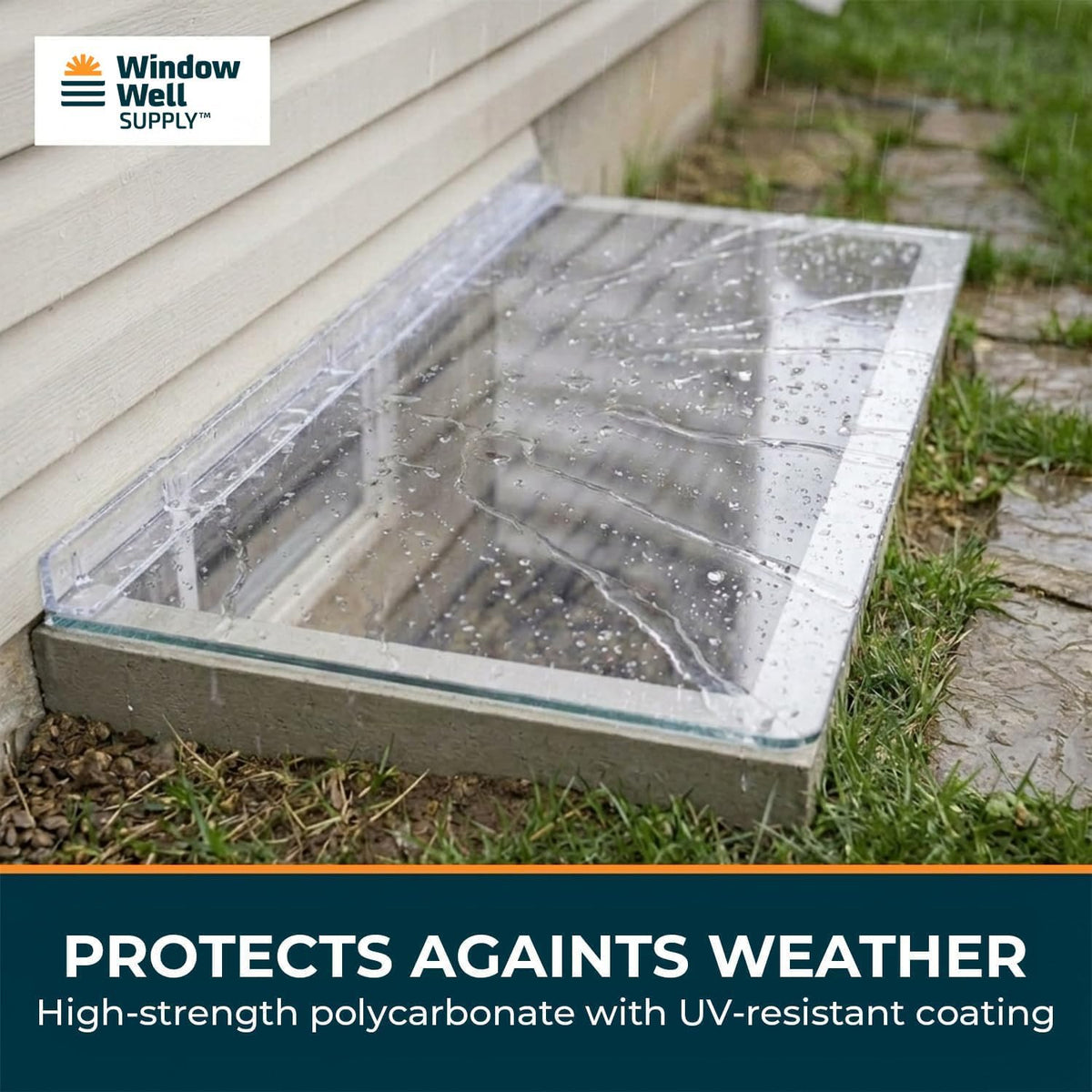 Just Cover It Rectangular Basement Window Well Cover 46" W x 22" D