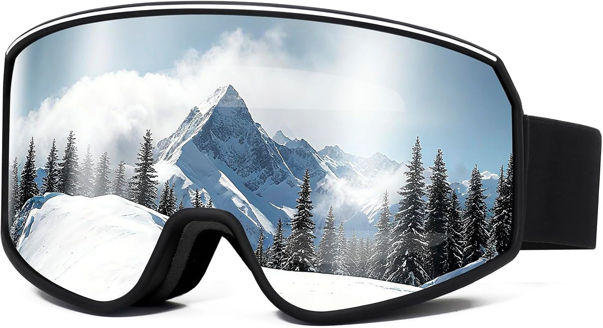 Ski Goggles Over Glasses with Dual lens | Anti-fog Anti-UV Snow Goggles for Men Women Youth Skiing Snowmobile