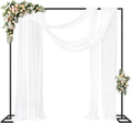 8FT x 8FT Backdrop Stand Heavy Duty with Base, Black Portable Adjustable Pipe and Drape Backdrop Stand Kit, Square