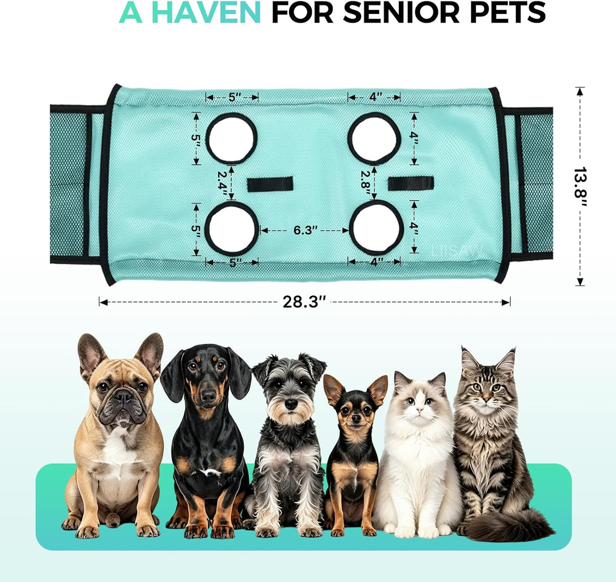 Pet Grooming Hammock with Stand, Foldable Design, Holds Up to 165 Lbs, Joint Protection for Dogs, Restraint Tool for