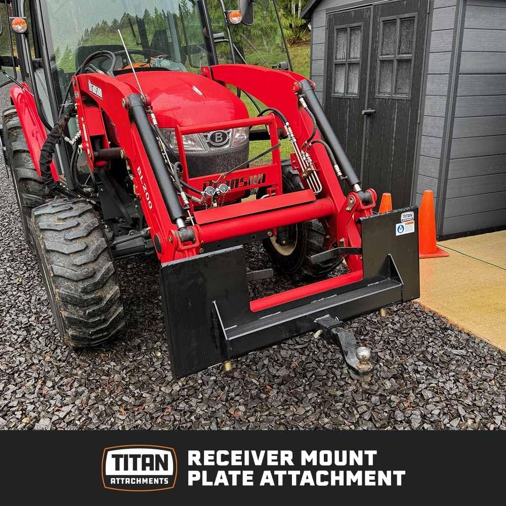 Universal Cut Out Receiver Mount Plate, 1/4" Thick Skid Steer Plate Attachment, 2" Receiver Hitch, 3000 LB Weight
