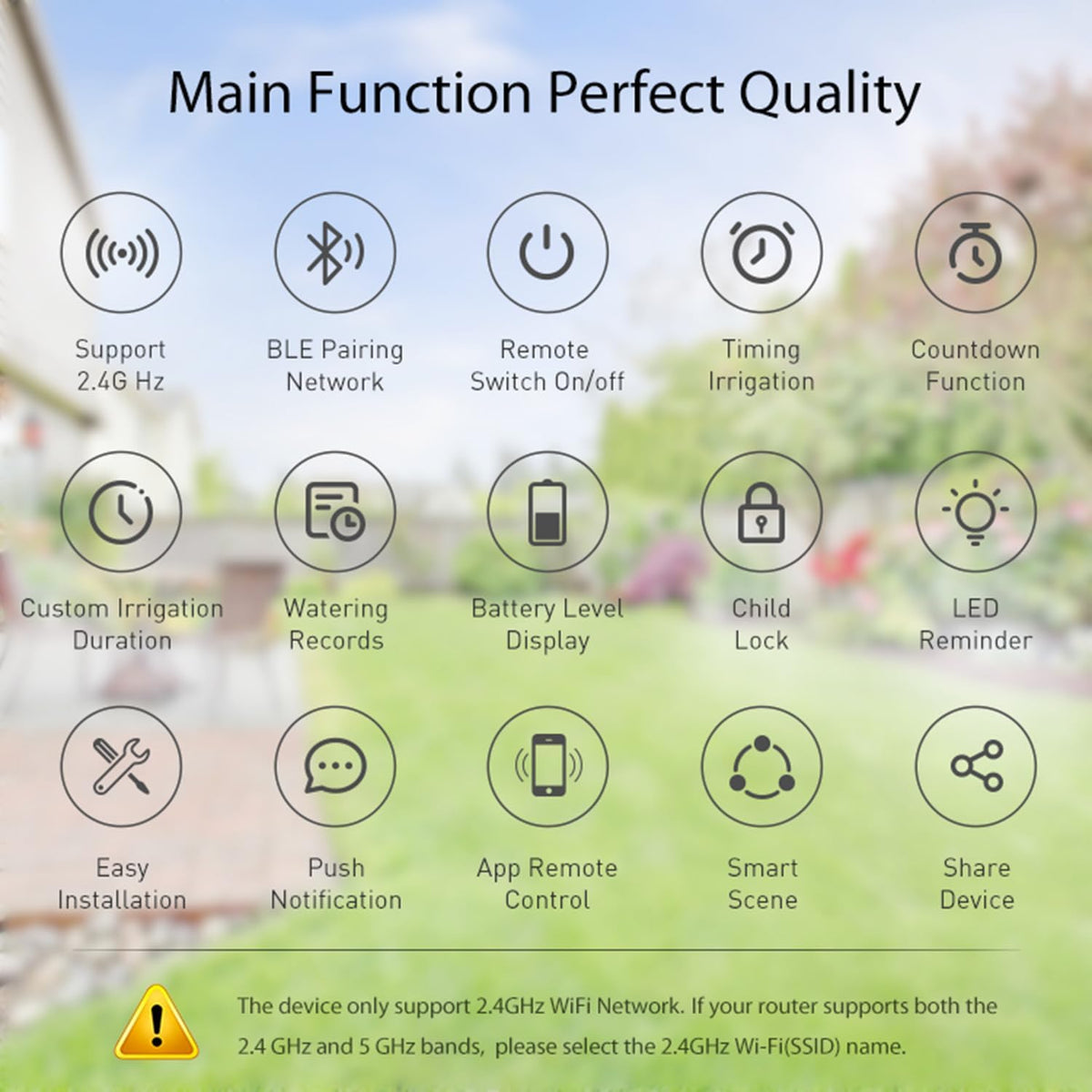 WiFi Sprinkler Timer, Smart Water Hose Timer with APP Control, Rain Delay, Auto & Manual Watering Mode, WiFi