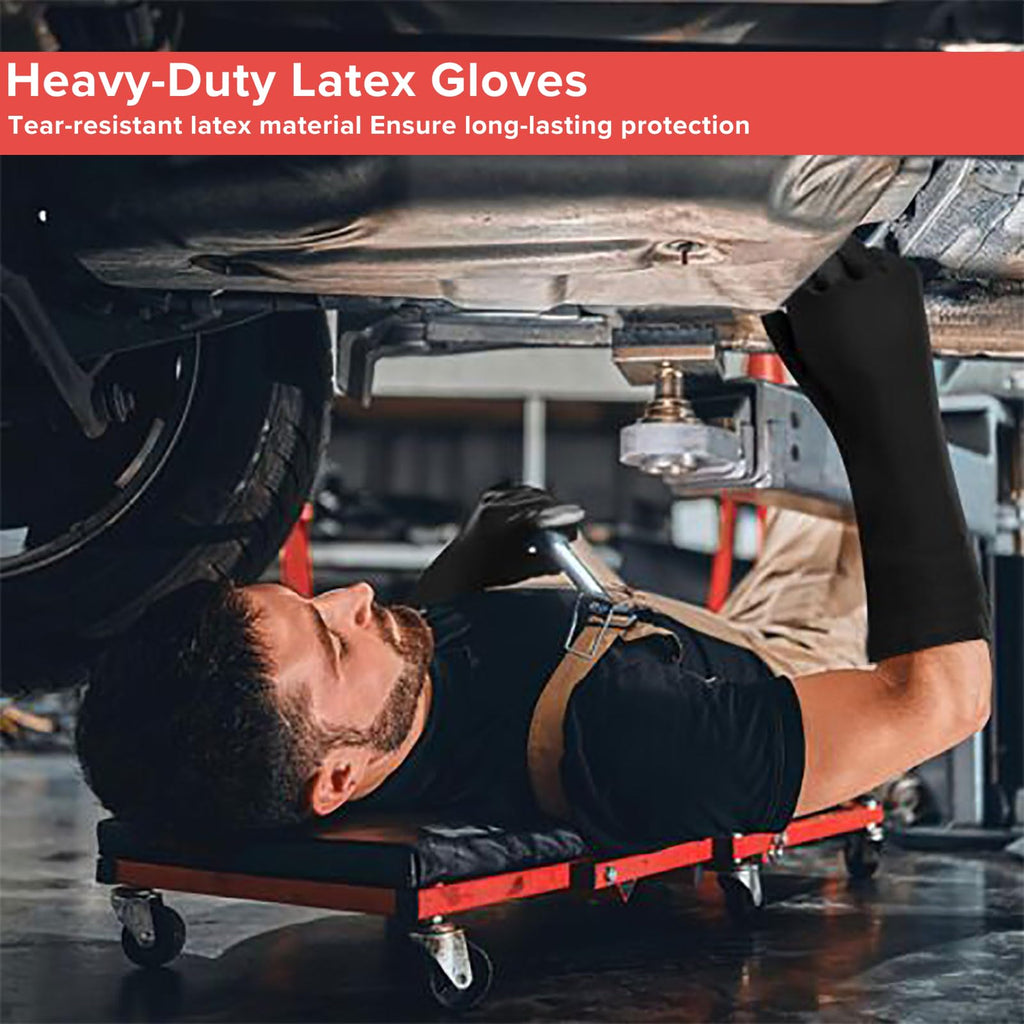 Heavy Duty Chemical Resistant Latex Gloves,18-Inch,Medium,1 Pair