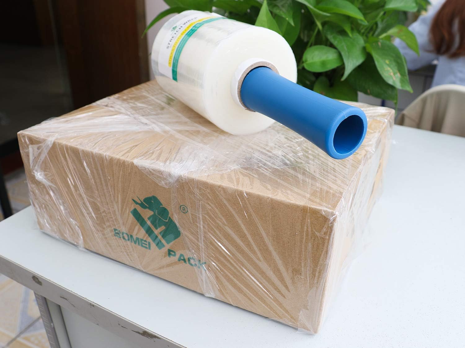 Mini Clear Industrial Stretch Wrap Film 5" x 1000ft 4 Pack with Handle, 80 Gauge Thick Cling Plastic Wrap for Moving
