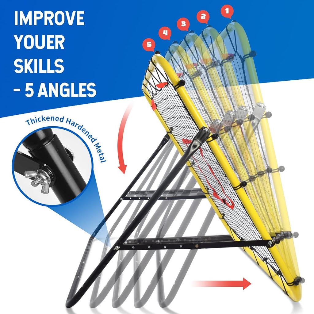 Soccer Rebounder Bounce Back Net,Baseball Rebounder Net, Adjustable Angle All Ages Volleyball Rebounder Training
