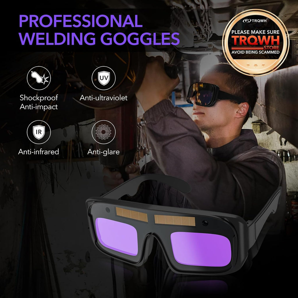 Welding Glasses Auto Darkening Safety Goggles Solar True Color Welder Glasses Eyes Protective PC Lens Welder Mask