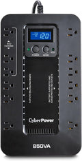 EC850LCD Ecologic UPS Battery Backup and Surge Protector | 850VA/510W, 12 Outlets, ECO Mode, Compact, UL Certified