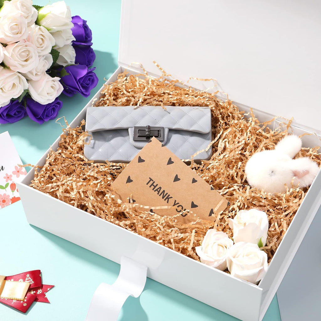 Large White Gift Box with Lid for Presents 13x9.7x3.4 Inches