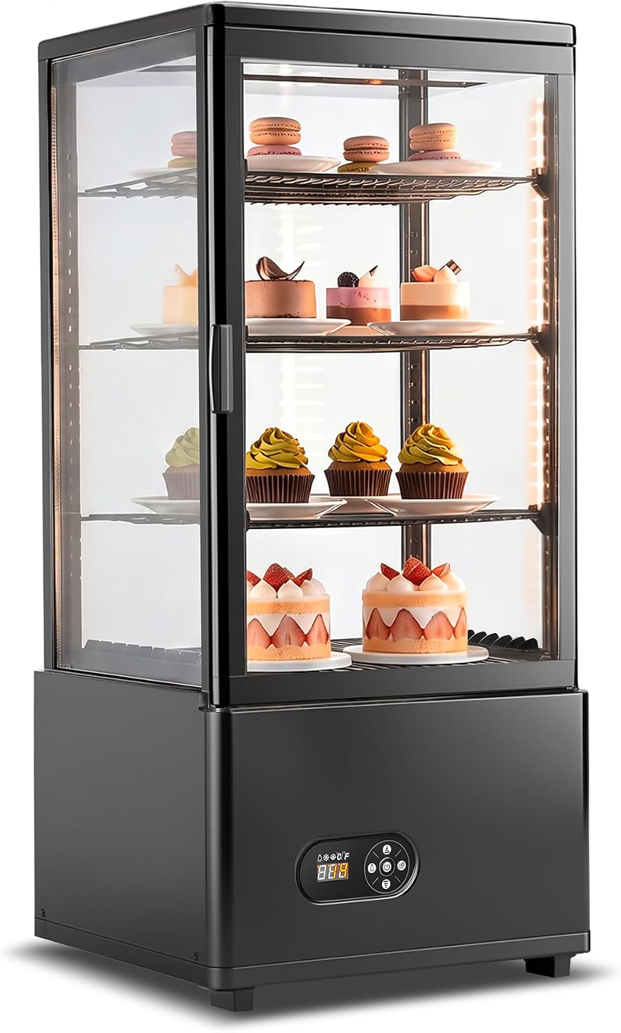 Countertop Display Fridge 2.7 Cu.Ft Double Glass Door