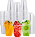 200 Pack 12 oz Clear Plastic Cups with Dome Lids, Cold Cups