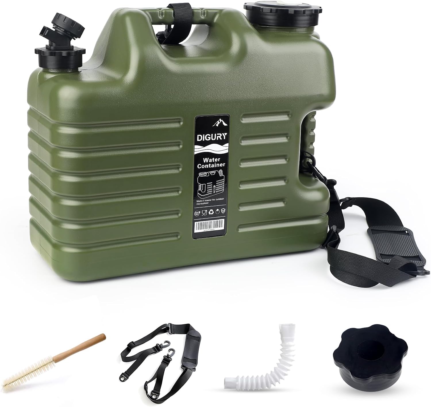 5 Gallon Water Jug, Camping Water Container BPA Free Water Storage with Spigot No Leakage Portable Emergency Water