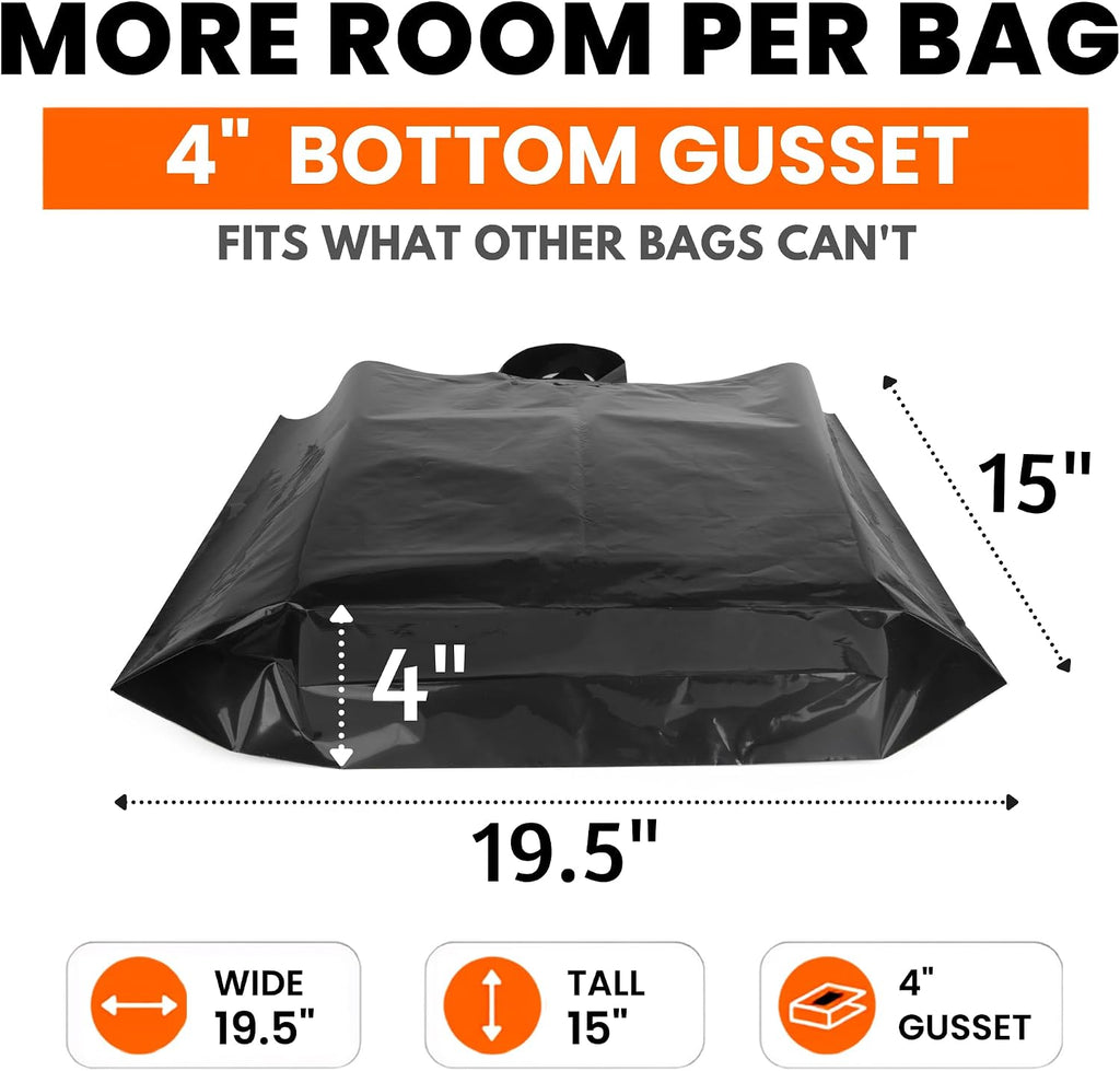 19x15 Large Plastic Shopping Bags for Small Business with Handles