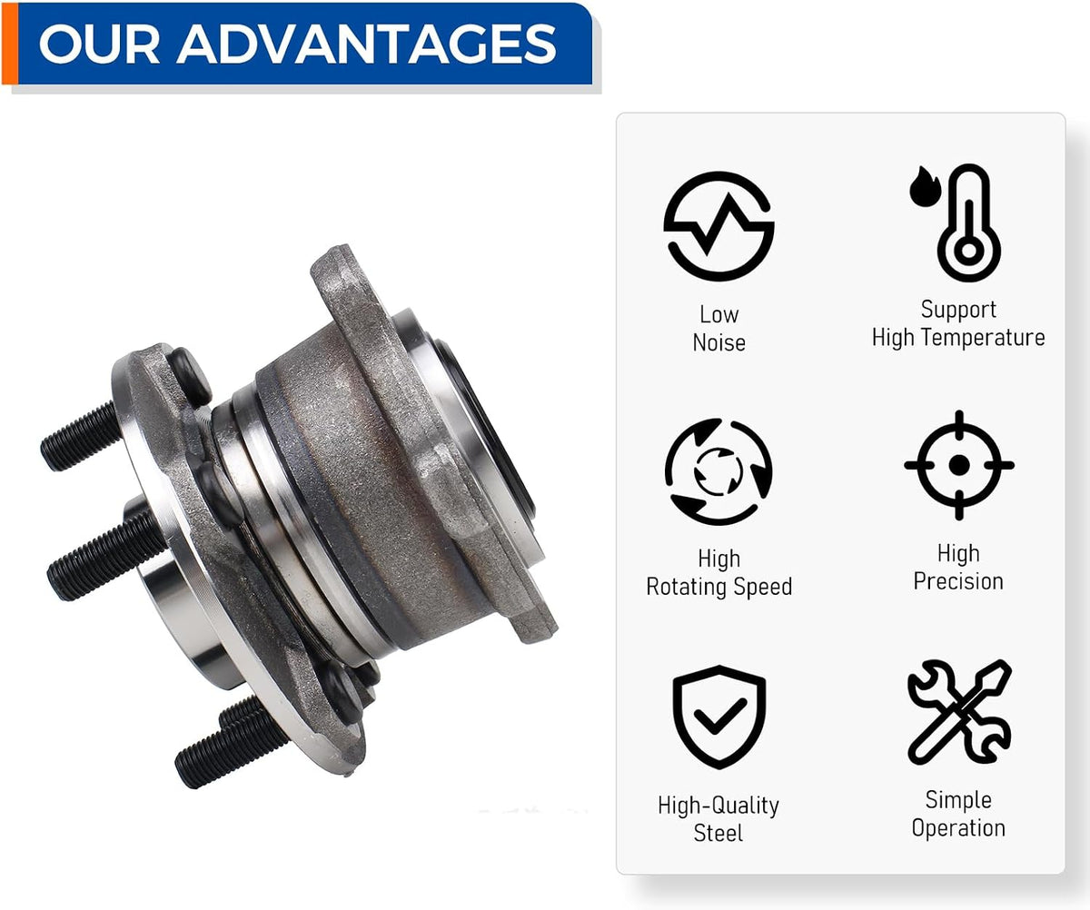 PAROD 512500 AWD Rear Wheel Hub Bearing Assembly fit for 2013-2018 Ford Escape, 2015-2019 Lincoln MKC (Pair)