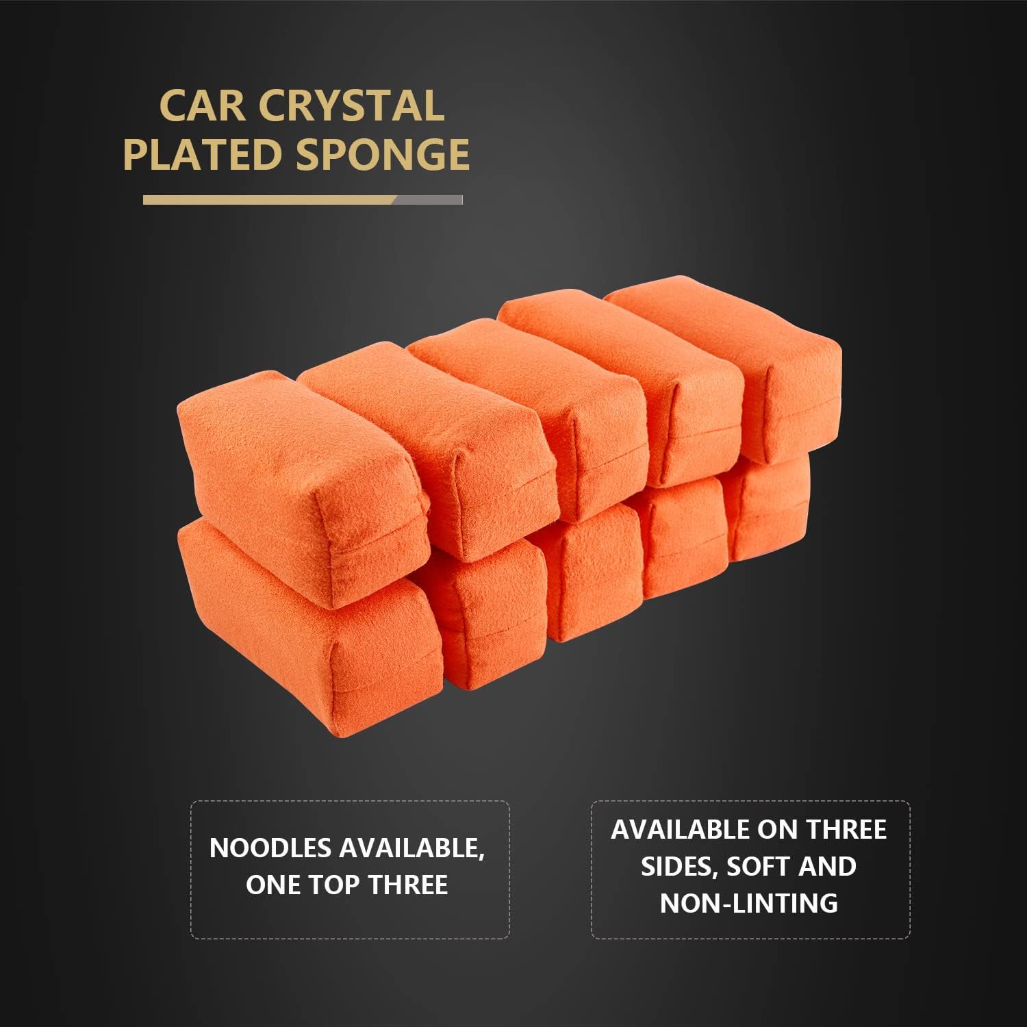Microfiber Applicator Pad, Car Detailing Suede Sponge Applicator, 10Pcs Coating Sponge Pads for Cars, Ceramic Spray