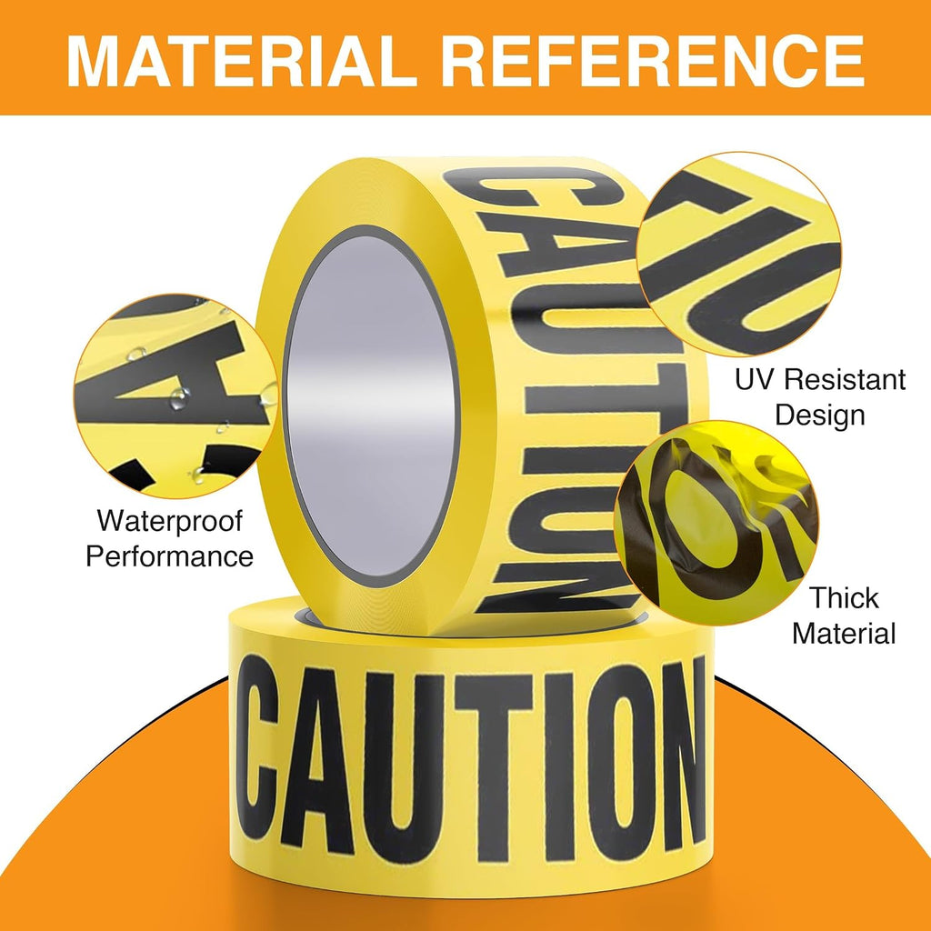 Premium Yellow Caution Tape Roll - 3 Inch X 1000 Feet - Pack of 3 Bright Yellow Crime Scene Tape - Construction Tape