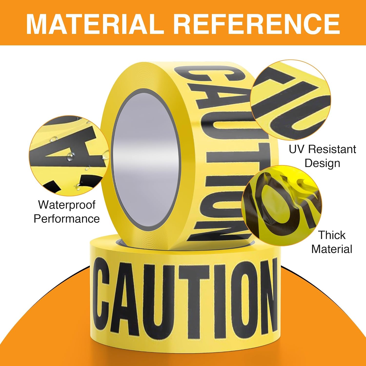 Premium Yellow Caution Tape Roll - 3 Inch X 1000 Feet - Pack of 3 Bright Yellow Crime Scene Tape - Construction Tape