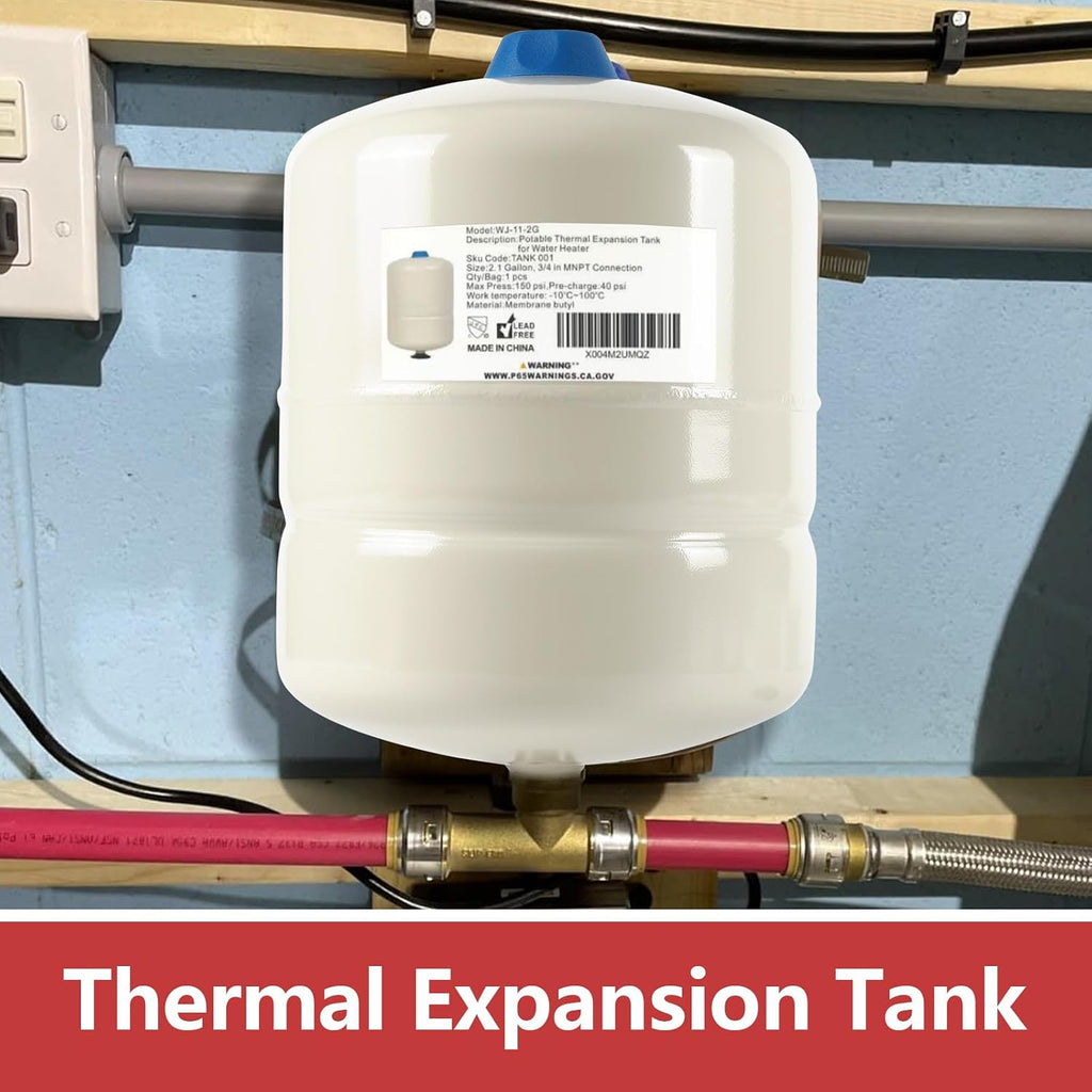 1PC EFIELD Water Heater Expansion Tank, 2.1 Gallon, 3/4 in MNPT Connection | Thermal Pressure Protection, Safe for