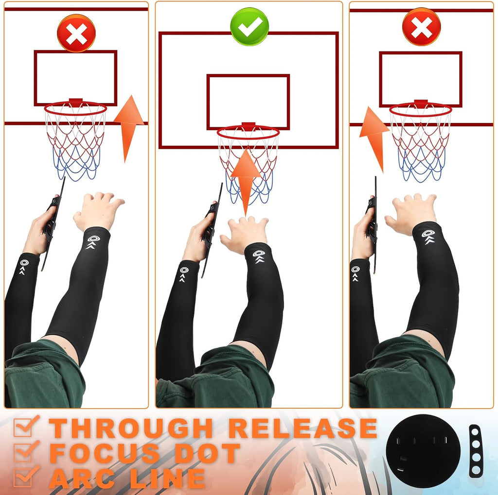 Basketball Shooting Trainer Kit Basketball Training Sleeve with Off-Hand Trainer Shooting Aid Accessories Improves