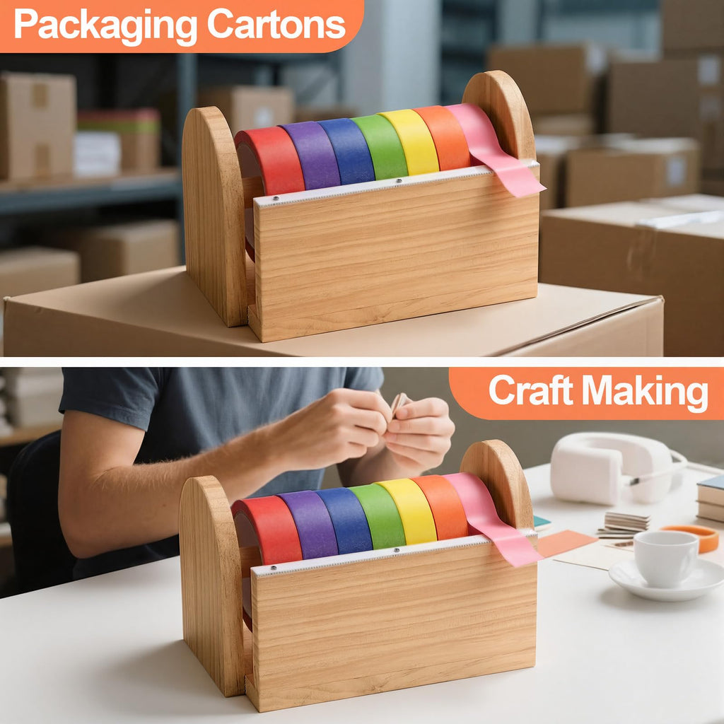 Wooden Multi Roll Washi Tape Dispenser