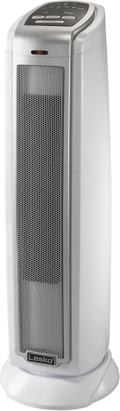 Oscillating Ceramic Tower Space Heater for Home with Overheat Protection, Timer, 22.5 Inches, Silver, 1500W, 5775 |
