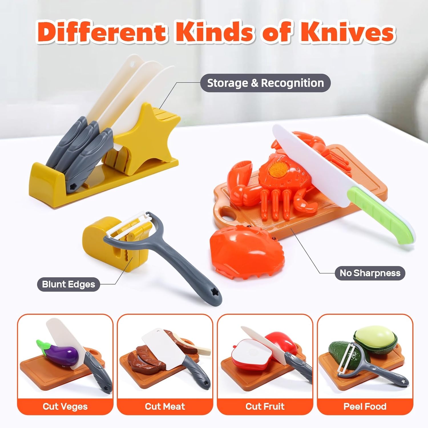 74-Pcs Kids Play Kitchen Accessories, Toddler Pretend Cooking Set, Toy Cookwares Set with Toy Pots and Pans, Cutting