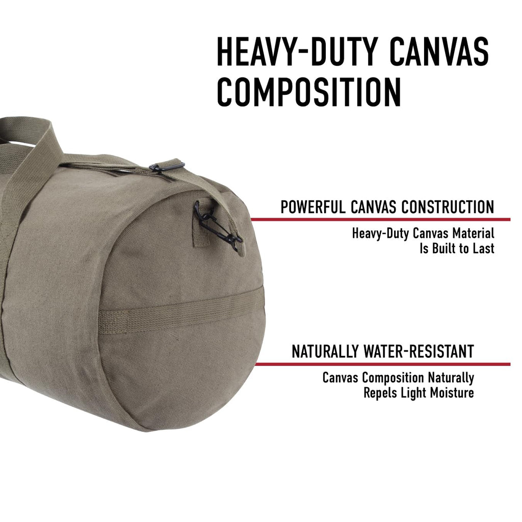 Canvas Shoulder Duffle Bag, Olive Drab, 19"