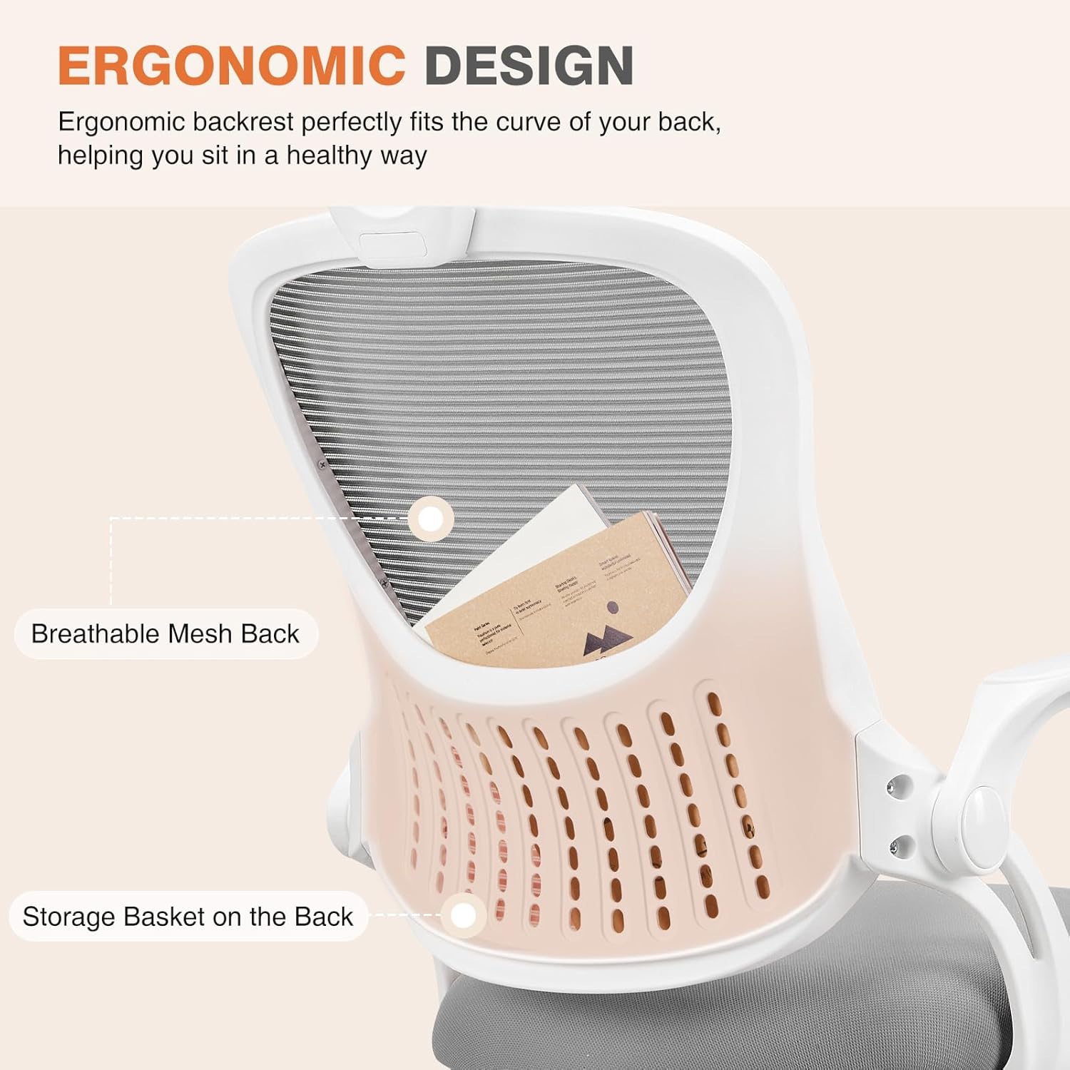 Home Office Desk Chair, Ergonomic High-Back Mesh Rolling Work Computer Chairs with Wheels and Adjustable Headrests