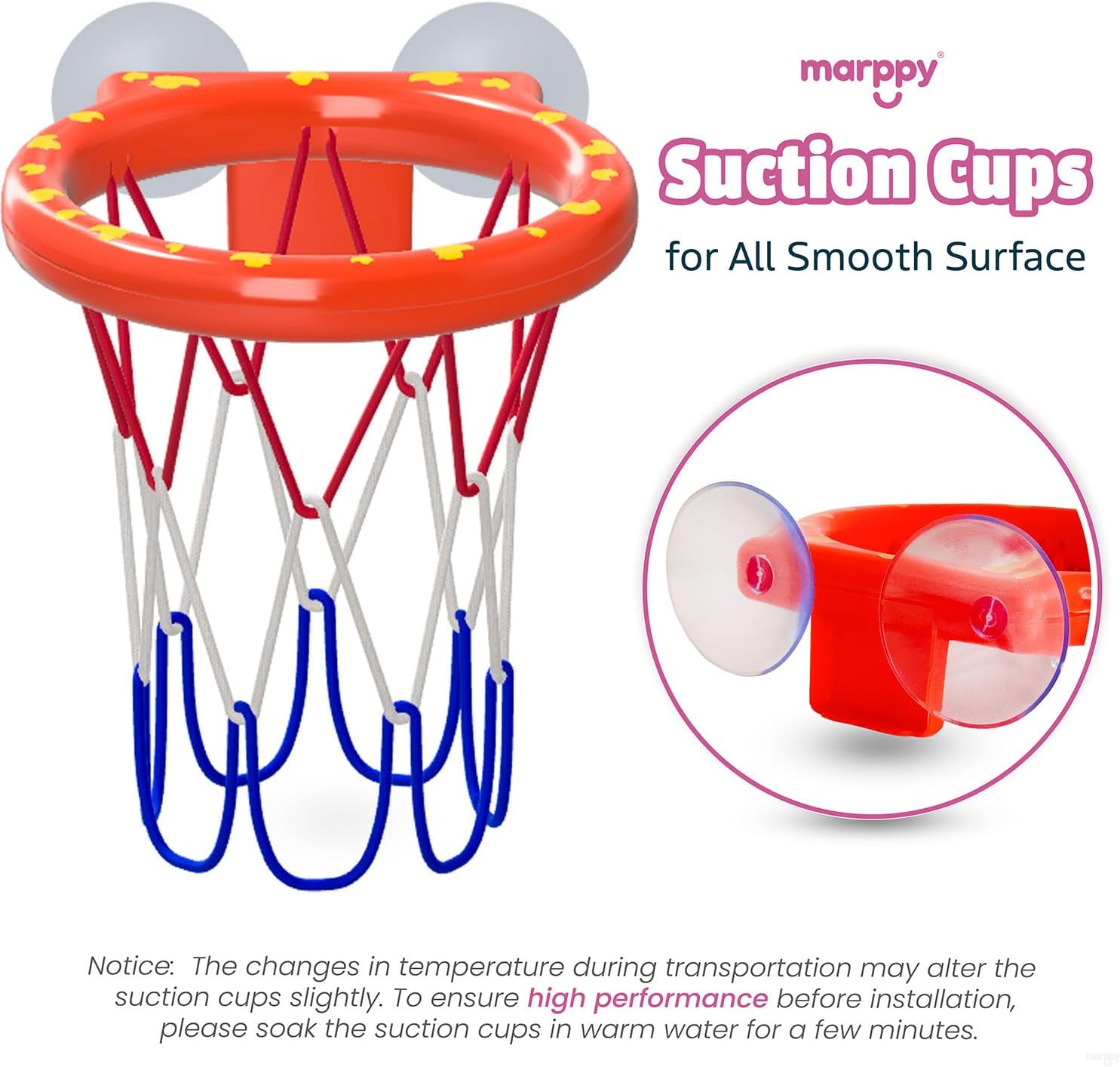 Bath Toys - Bathtub Basketball Hoop for Toddler Kids | with 3 Colorful Mold-Free Balls Set and Strong Suction Cups