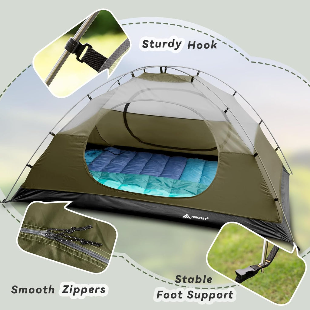 Camping Tent 2/3/4 Person, Professional Waterproof & Windproof Lightweight Backpacking Tent Suitable for